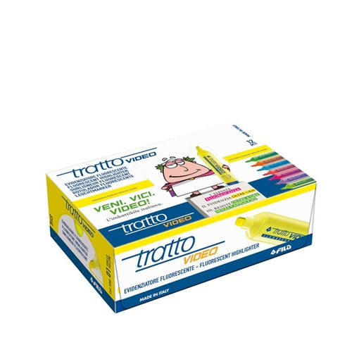 FG002 Evidenziatore TRATTO Video - 1/5 mm - giallo - conf. 12 pezzi