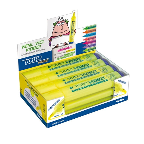 FG002 Evidenziatore TRATTO Video - 1/5 mm - giallo - conf. 12 pezzi