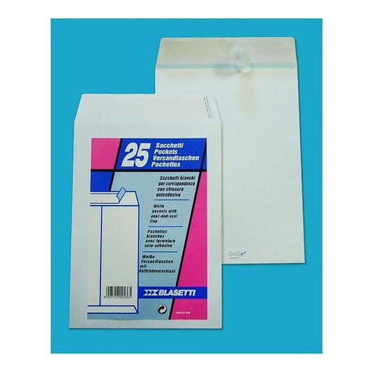 Buste a sacco bianche con strip