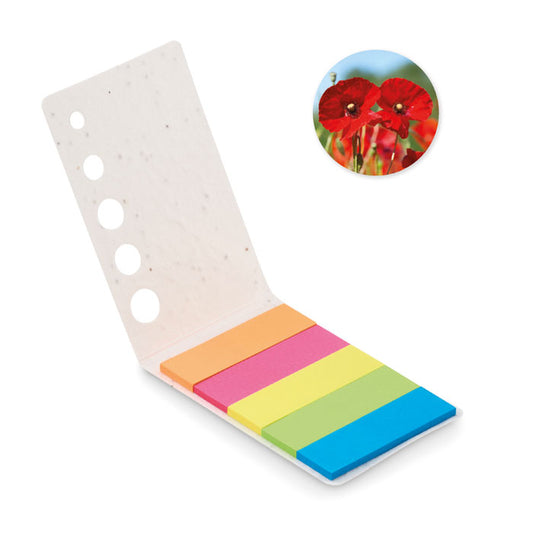 GMD001 Memo Eco con Copertina Piantabile e Segnalibri Colorati (Min. 50 pz)